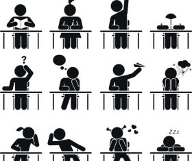 Student people pictograms vector