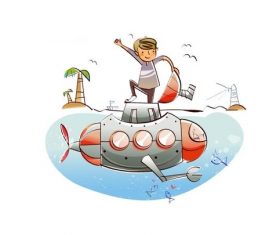 Submersible concept illustration vector