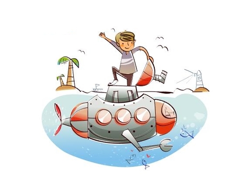 Submersible concept illustration vector