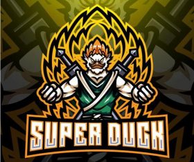 Super duck esport mascot logo vector