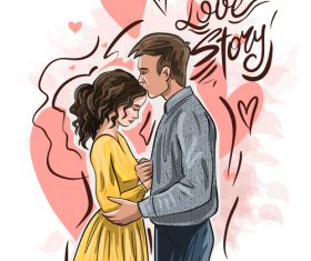 Sweet couple illustration vector