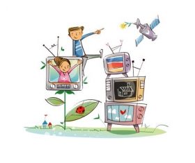 TV and children concept illustration vector