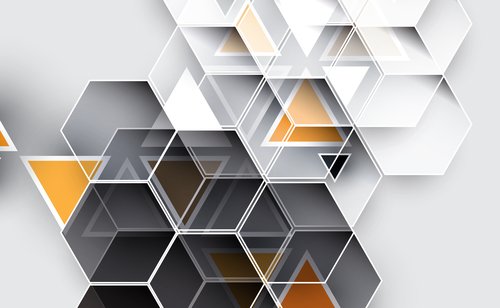Three color hexagon abstract background svector