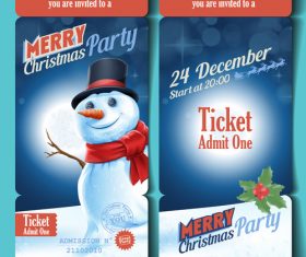 Ticket xmas party vector