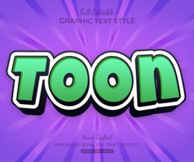 Toon 3d editable text style effect vector