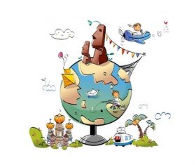 Travel the world concept illustration vector