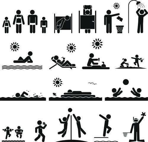 Travel vacation people pictograms vector