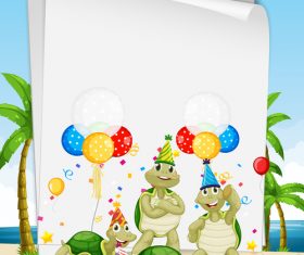 Turtle party vector
