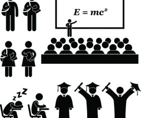 University education people pictograms vector