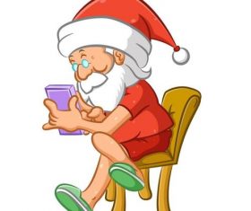 Using cellphone santa vector