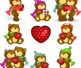 Valentine animal cartoon vector