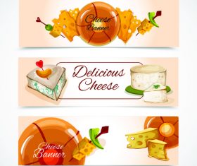 Various cheese banner vector