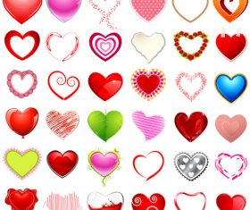 Various heart-shaped patterns vector