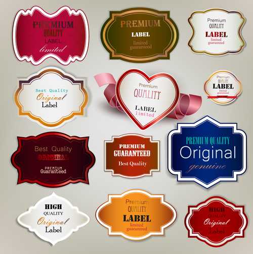 Various label stickers vector