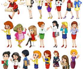 Various professional women cartoon vector