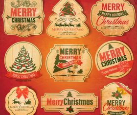 Vintage Christmas greeting card vector