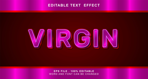 Virgin 3d editable text style effect vector