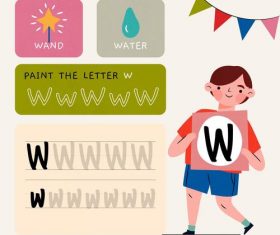 W letter word meaning and spelling vector