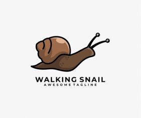 Walking snail logos vector