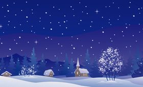 Charming Winter Night landscapes design vector 01 free download