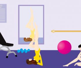 Woman doing yoga vector