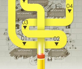 Yellow line infographic vector