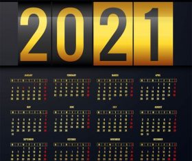 2021 calendar layout template background vector