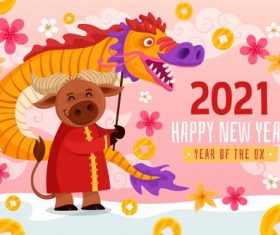 2021 new year cartoon background vector
