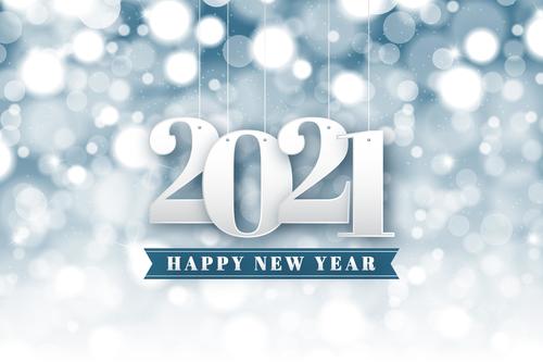 2021 white blurred new year background vector