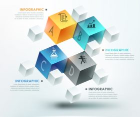 3D templates of Infographics vector