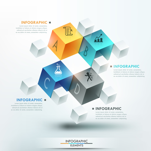 3D templates of Infographics vector
