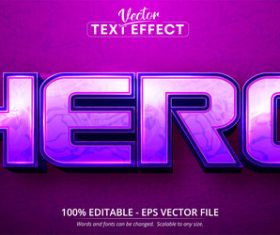 3d purple gradient editable text style effect vector