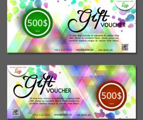 Abstract colorful geometric background gift card voucher vector
