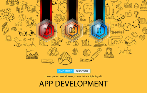 App development information background vector