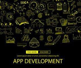 App development sketch concept vector