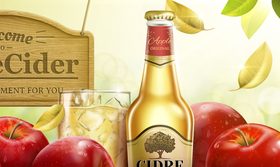 Applecider advertising vector