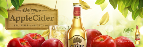 Applecider advertising vector