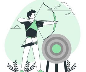 Archery cartoon illustration vector