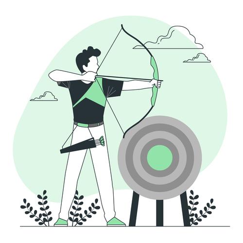 Archery cartoon illustration vector free download