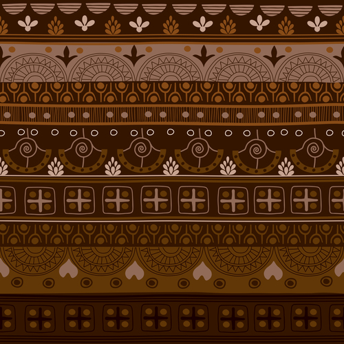 Aztec ethnic brown seamless pattern vector