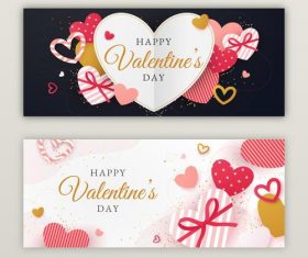 Banner Happy Valentines Day Vector
