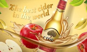 Best cider in the world advertising vector