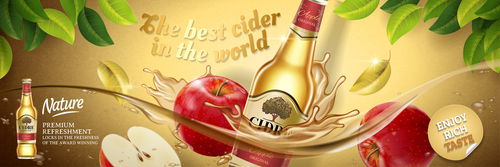 Best cider in the world advertising vector