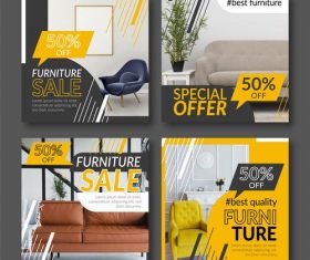 Best quality furniture promotional flyer vector