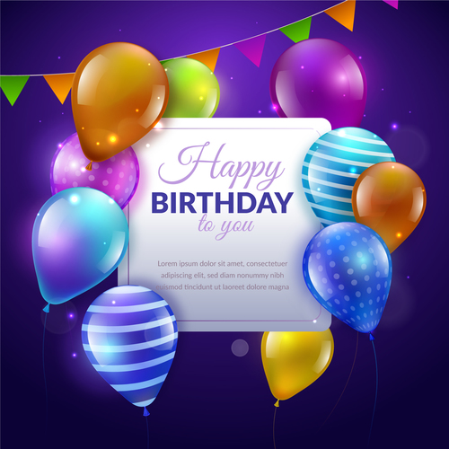 Birthday party invitation card vector free download