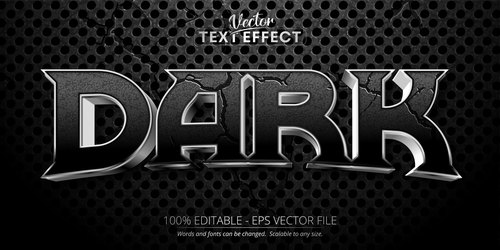 Black crack 3d editable text style effect vector