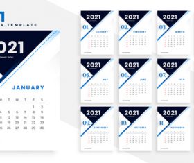 Black header 2021 calendar template vector