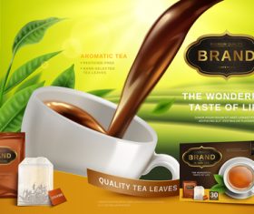 Black tea advertising vector