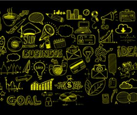 Black yellow sketch concept information vector