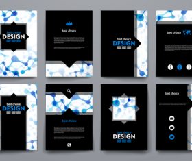 Blue black background brochure design vector